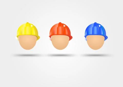 Three electrical safety helmets Stock-Illustration