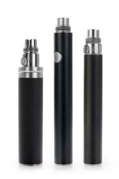 Three electronic cigarette li-ion batteries Foto stock