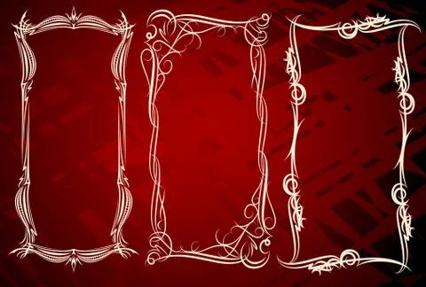 Three elegant high frames (vector). Stockillustratie