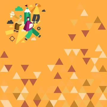 Three Employees Working Separate Assignments Together In The Clouds. Business 스톡 일러스트