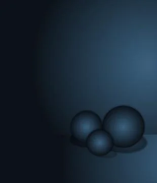 Three empty balls on a dark blue background Stock Illustration