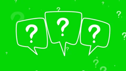 Three empty chat bubbles with question marks on bright green background for.. Stock Footage 338216150