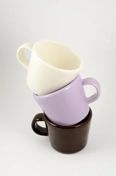 Three empty espresso cup Stock Photos