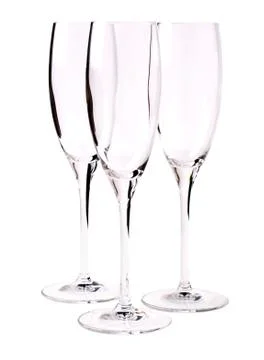 Three empty glass  isolated on white Stock Photos