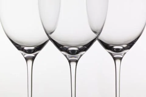 Three empty glasses of wine Stock Photos