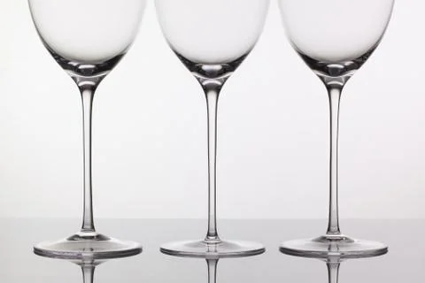 Three empty glasses of wine 库存照片
