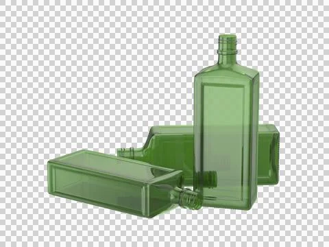 Three empty green bottles Stock Illustration