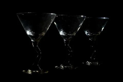 Three Empty Martinis Stock Photos