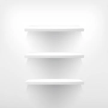 Three Empty Shelf For Exhibit. Stock Illustration