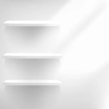 Three Empty Shelf For Exhibit. Illustrazione stock