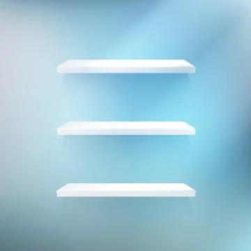 Three Empty Shelf For Exhibit. Stock Illustration