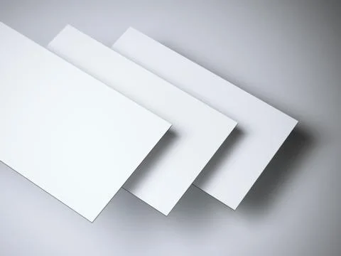 Three empty white business cards Stock Illustration