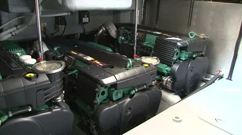 Three engines on a boat  Stock Footage 41685005