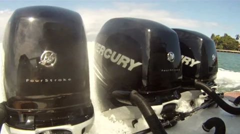 Three engines on a boat  Stock Footage 41709251
