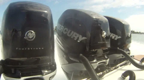 Three engines on a boat  Stock Footage 41709252