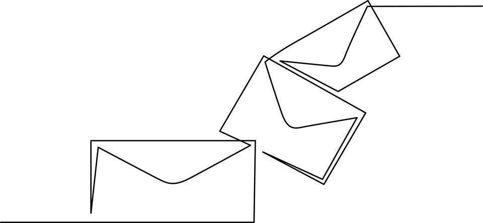 Three envelopes in a row Vector Stock Illustration