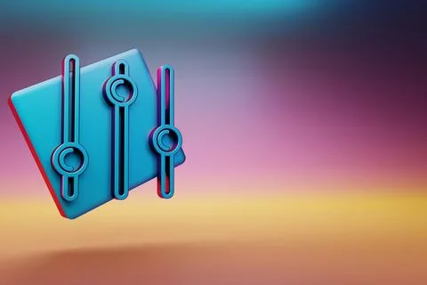 Three Equalizer Bars icon. Beautiful Blue Three Equalizer Bars symbol icons o Stock Illustration