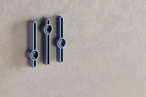 Three Equalizer Bars icon. Beautiful Blue Three Equalizer Bars symbol icons o Stock Illustration