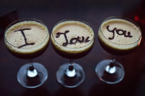 Three Espresso Martini's Stock Photos