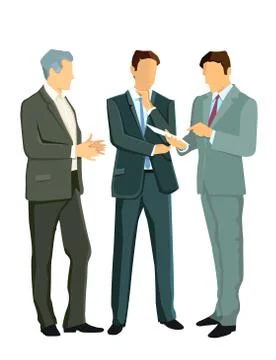 Three experts discuss together Stock Illustration