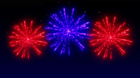 Three Exploding Fireworks Stock Footage 165150760