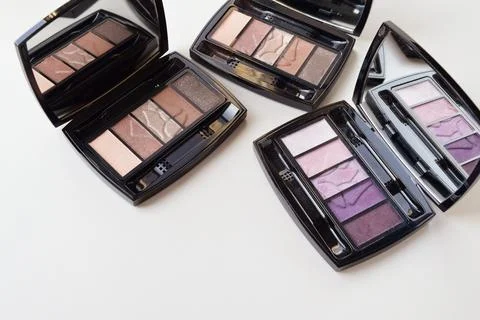 Three eyeshadow palettes Stock Photos