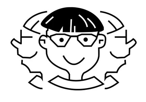 Three faces Stock Illustration