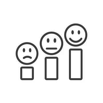 Three faces - smiling, neutral, angry. Stock Illustration