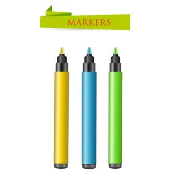 Three felt-tip pens Stock Illustration