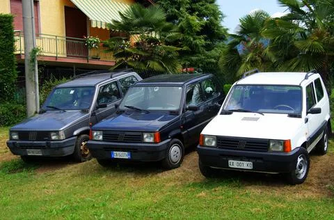 Three Fiat Panda's Stock Photos