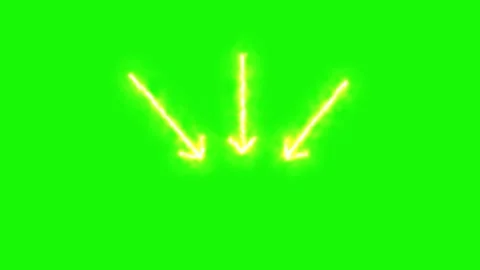 Three Fiery Arrows Animating Downward on Green Screen Stock Footage 320095146