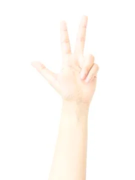 Three finger hand metaphor with count Stock Photos