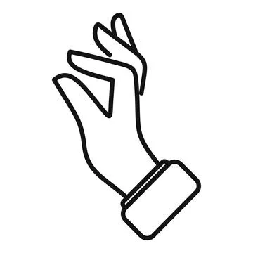 Three finger icon outline vector. Hold ok Stock Illustration
