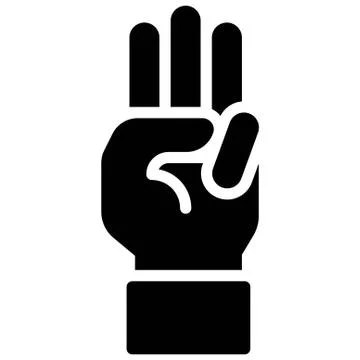 Three-finger salute icon, Protest related vector Stock Illustration