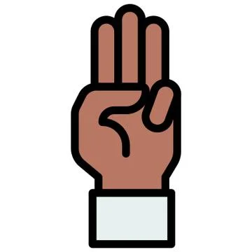 Three-finger salute icon, Protest related vector Stock Illustration