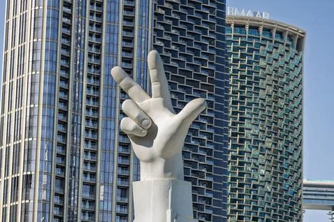 The three finger salute monument. Win Victory Love Stock Photos