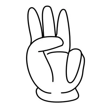 Three Fingers Counting Sign Stock Illustration