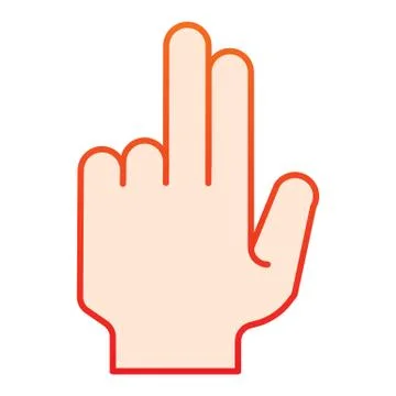 Three fingers flat icon. Arm gesture vector illustration isolated on white. Hand Stock Illustration