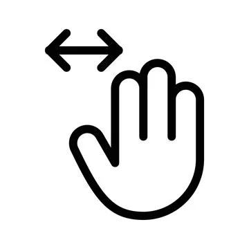 Three fingers horizontal scroll icon design in filled and outlined style Stock Illustration