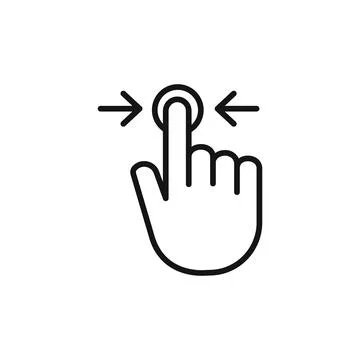 Three fingers horizontal scroll logo sign vector outline Stock Illustration