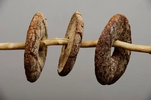 Three finnish round rye bread Stock Photos