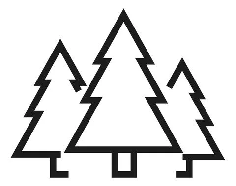 Three fir trees icon. Forest symbol. Conifer park sign Ilustración de archivo