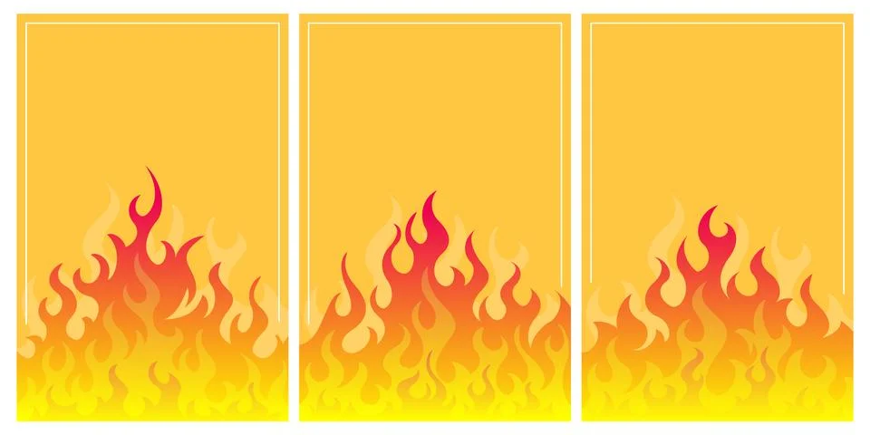 Three fire background Stock Illustration