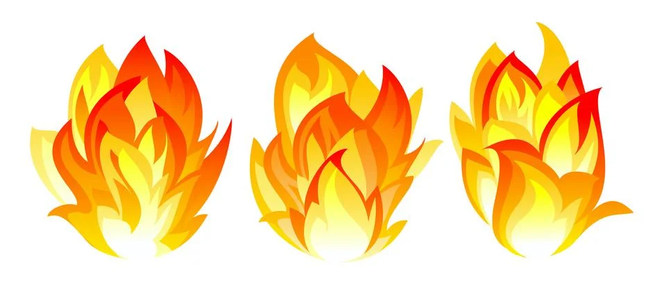 Three fire icon Stock Illustration