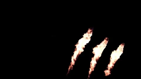 Three Fire Throwers Slow Motion Stock Footage 103543444