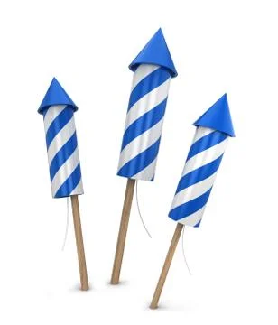 Three fireworks Stock Illustration