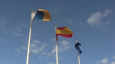 Three flags blowing in the wind. Stock-Footage 10580309