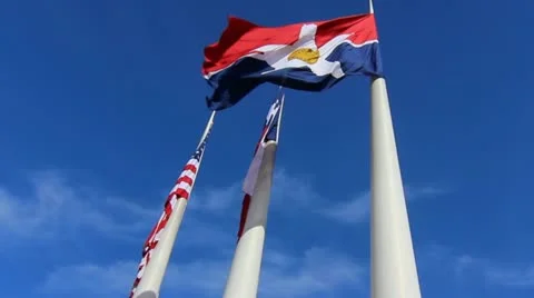 Three Flags, one flutters Video stock 20621282