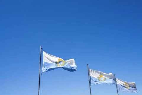 Three flags of San Marino Stock Photos