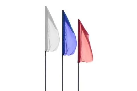 Three flags white red blue on a white background Stock Photos